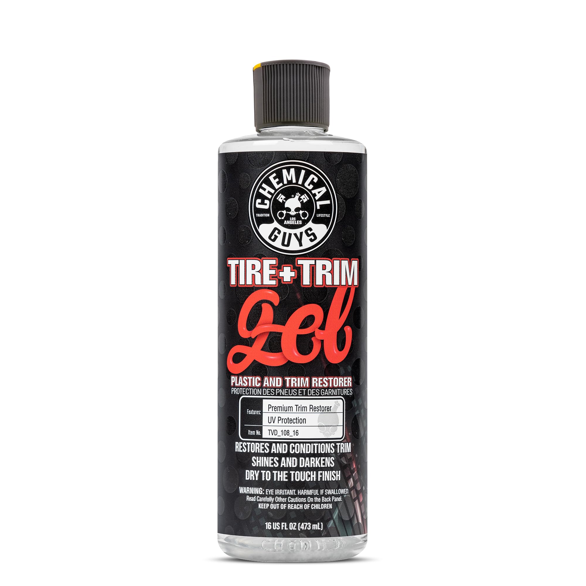 Chemical Guys Tire And Trim Gel on tires restores faded rubber with deep black shine