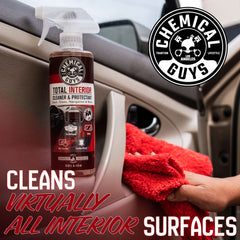 Chemical Guys Total Interior Cleaner protects leather and vinyl without greasy residue
