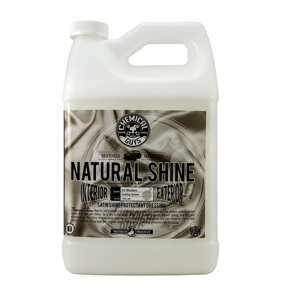Chemical Guys TVD-201 Natural Shine bottle ready for interior and exterior trim.