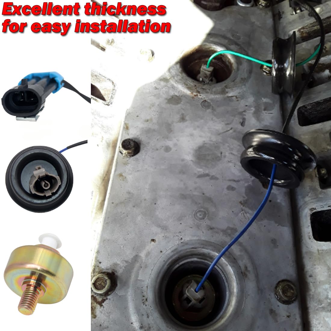 CHENHO knock sensor harness installation guide in a clean engine bay