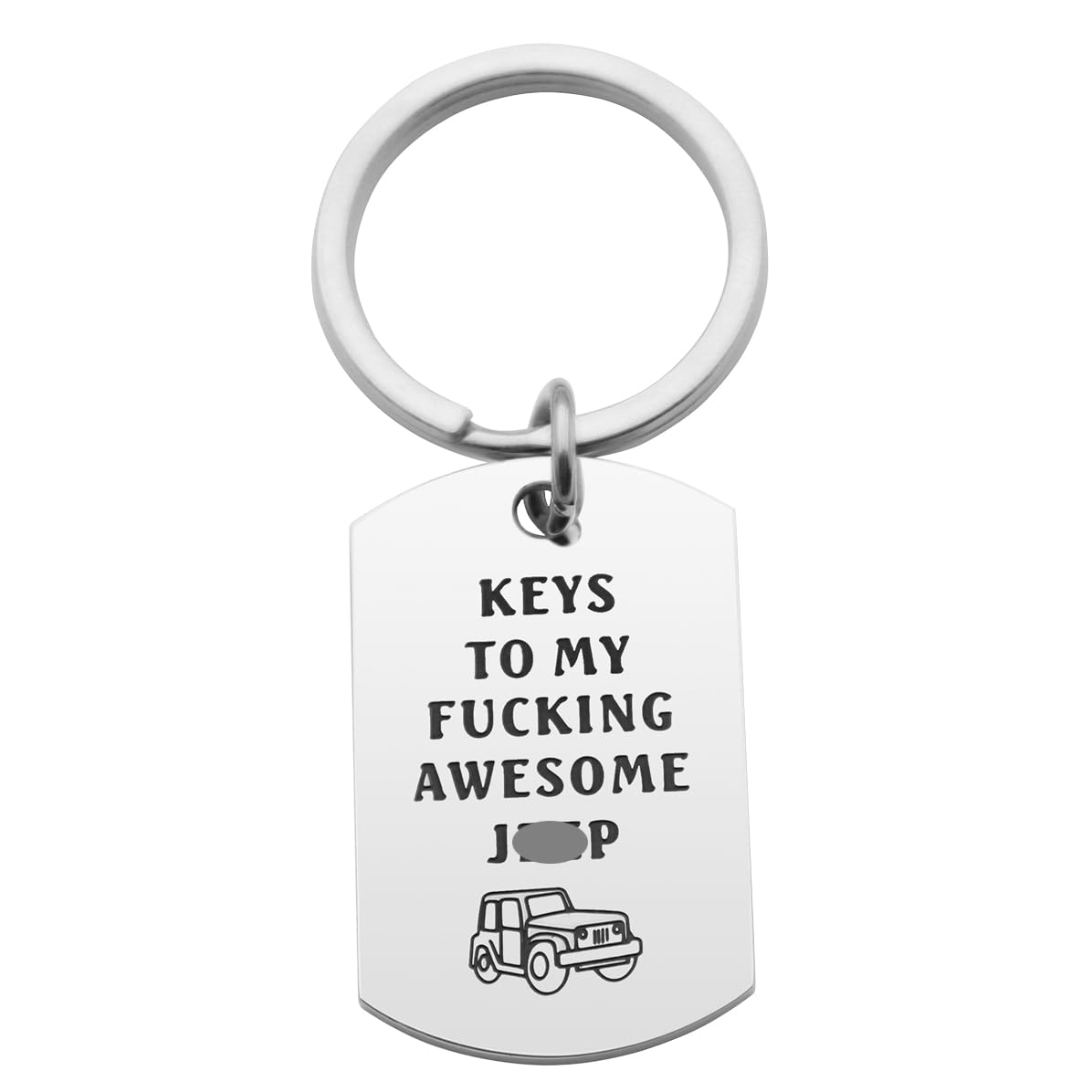 CHENVA car lover keychain in polished stainless steel, durable daily carry for car enthusiasts.