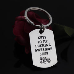 CHENVA polished stainless steel keyring with sleek finish, rust and tarnish resistant.