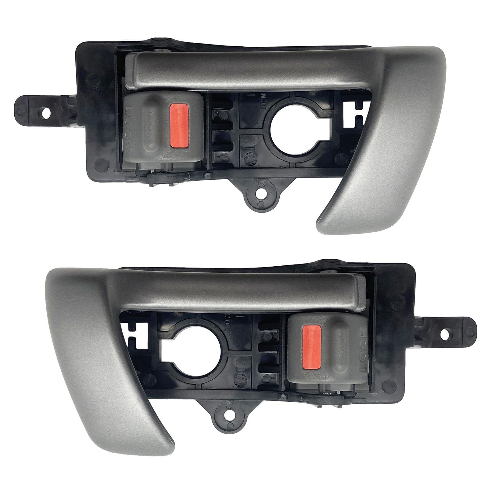 Cheriezing Santa Fe left interior door handle with black housing and silver lever for a durable upgrade