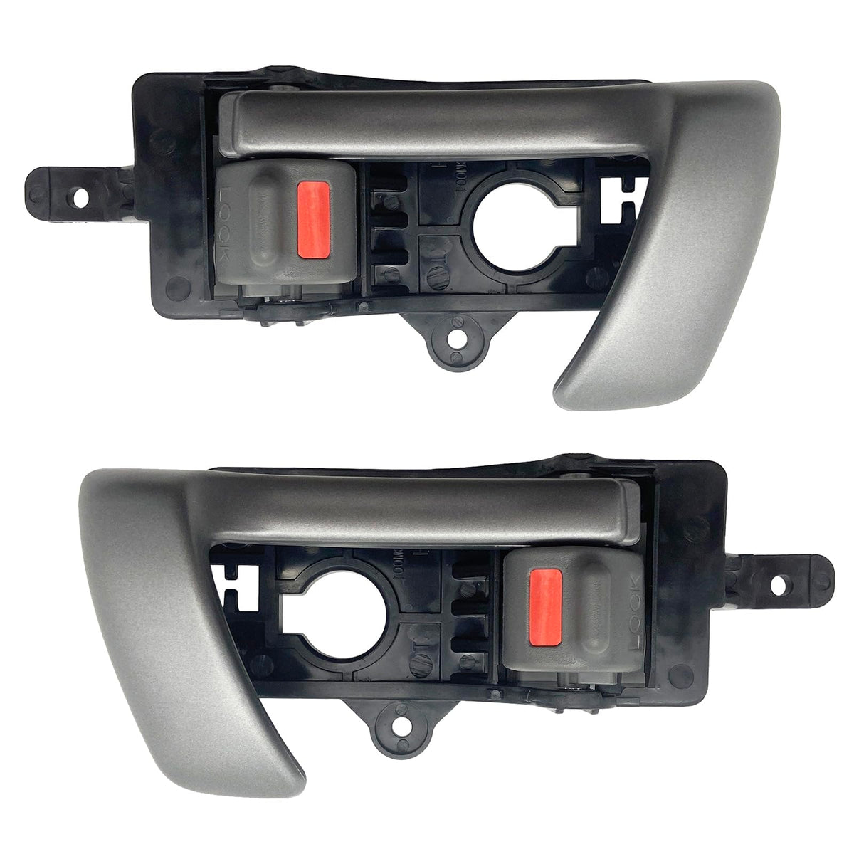 Cheriezing Santa Fe left interior door handle with black housing and silver lever for a durable upgrade