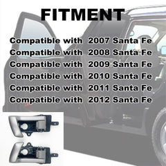 Cheriezing Santa Fe right interior door handle with black housing and silver lever for smooth operation