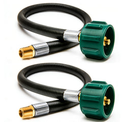 Cheuyeehui RV propane hose for dual tanks, 15-inch length, steady gas flow.
