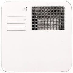 Chevrolet Suburban polar white water heater door showcases durable corrosion-resistant steel for RV exterior access