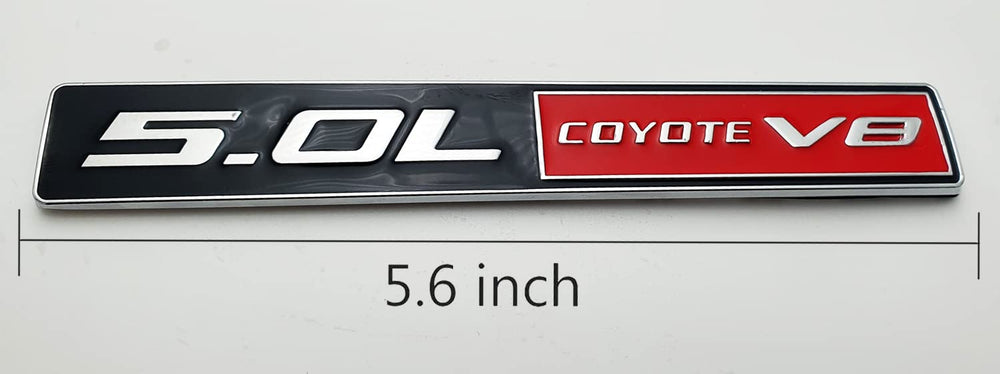 ChezMax 5.0L Coyote V8 emblem back view, easy peel-and-stick
