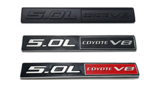 ChezMax 5.0L Coyote V8 emblem closeup, weather-resistant finish