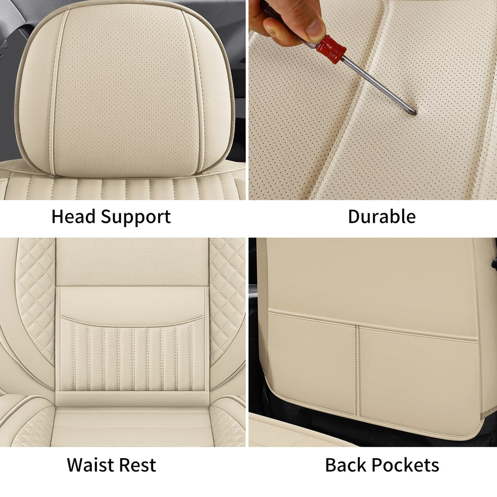 Chezope beige-stripes-b airbag logo confirms safety-compatible design.