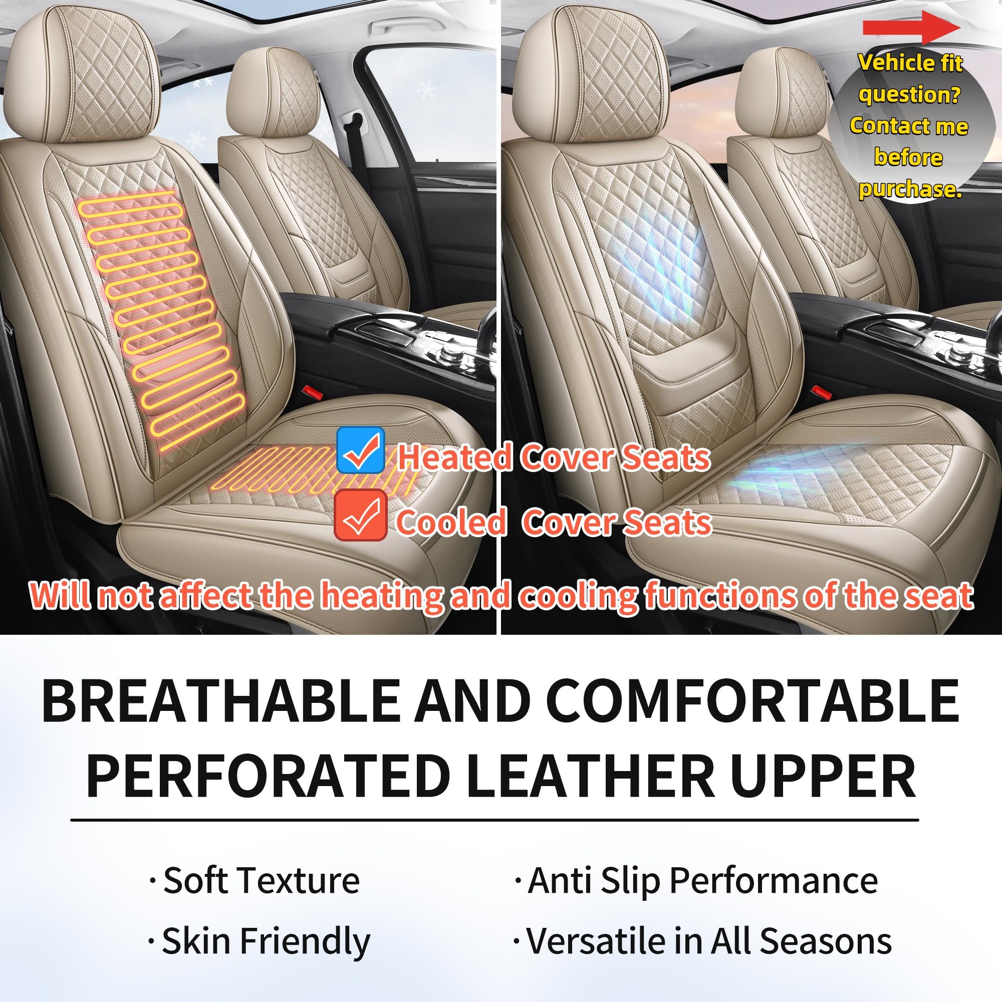 Chezope foam lumbar-support seat covers provide comfortable long-drive support.