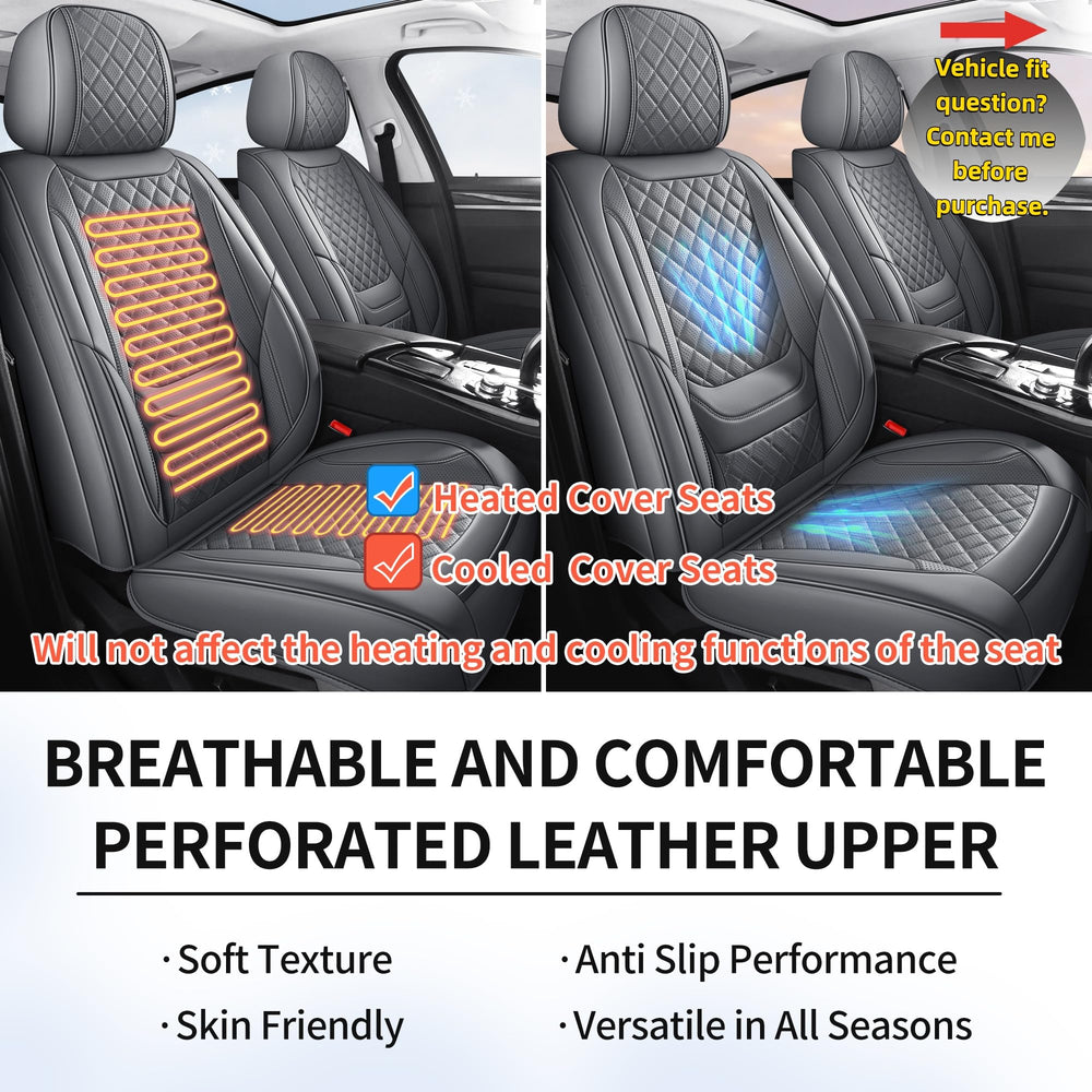 Chezope front seat cover stitching detail showing luxury design.