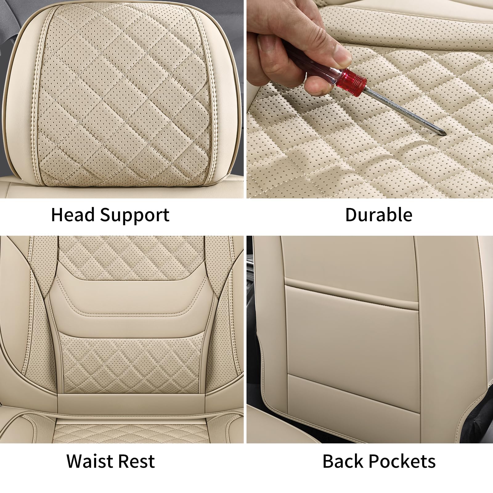 Chezope universal-fit car seat covers suit most cars, SUVs, and trucks.