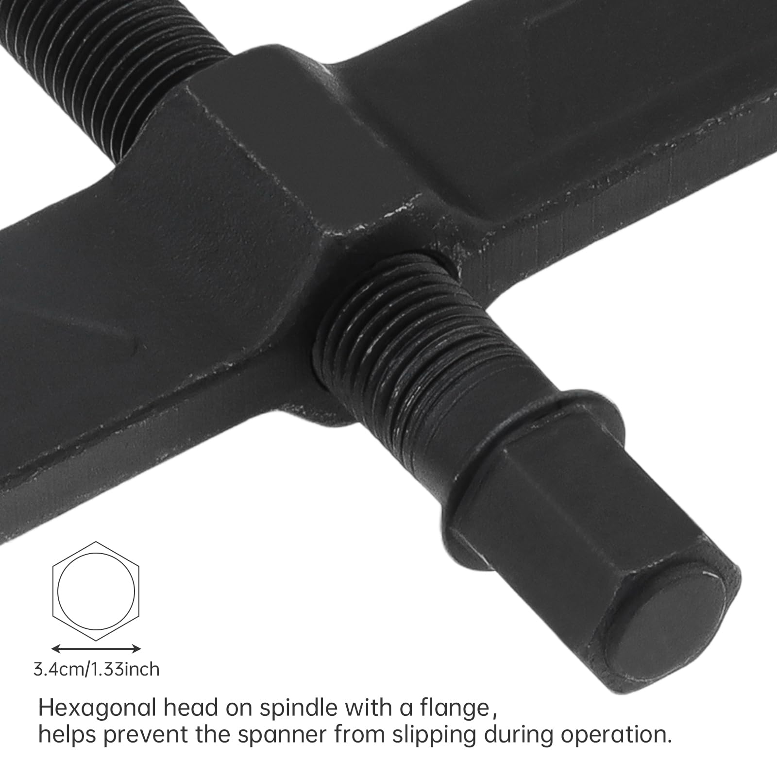 ChgImposs hex-spindle flange head prevents slips during operation.
