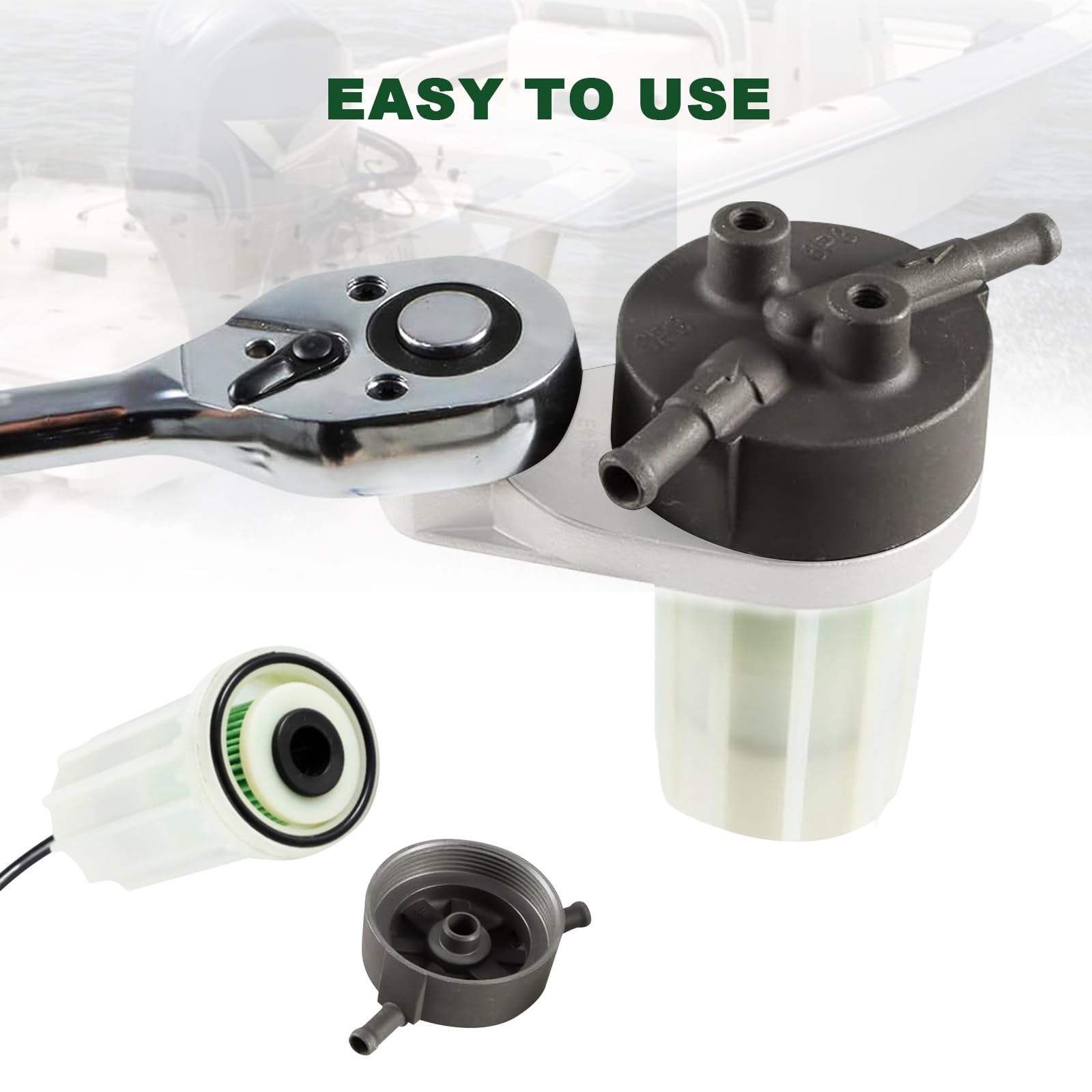CHGJ fuel filter element installation with exact fit for Yamaha models.