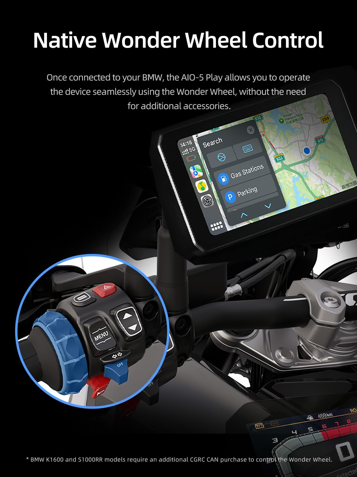 CHIGEE AIO-5 Play in 60FPS mode delivers smooth navigation visuals on ride