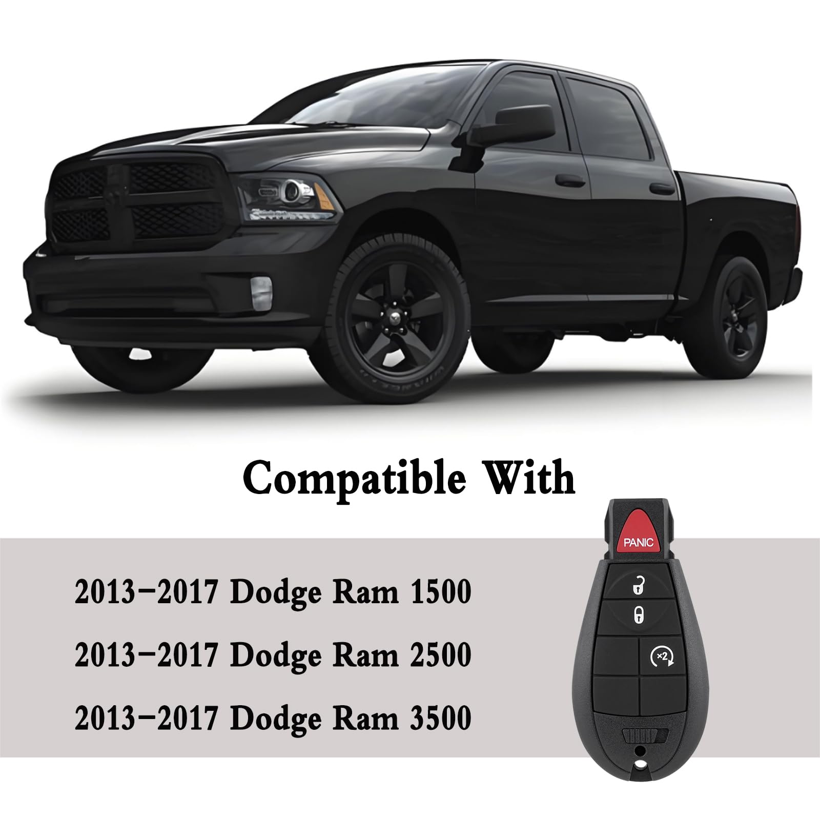 CHIJUIYZKEY RAM 1500 back key fob view for quick setup