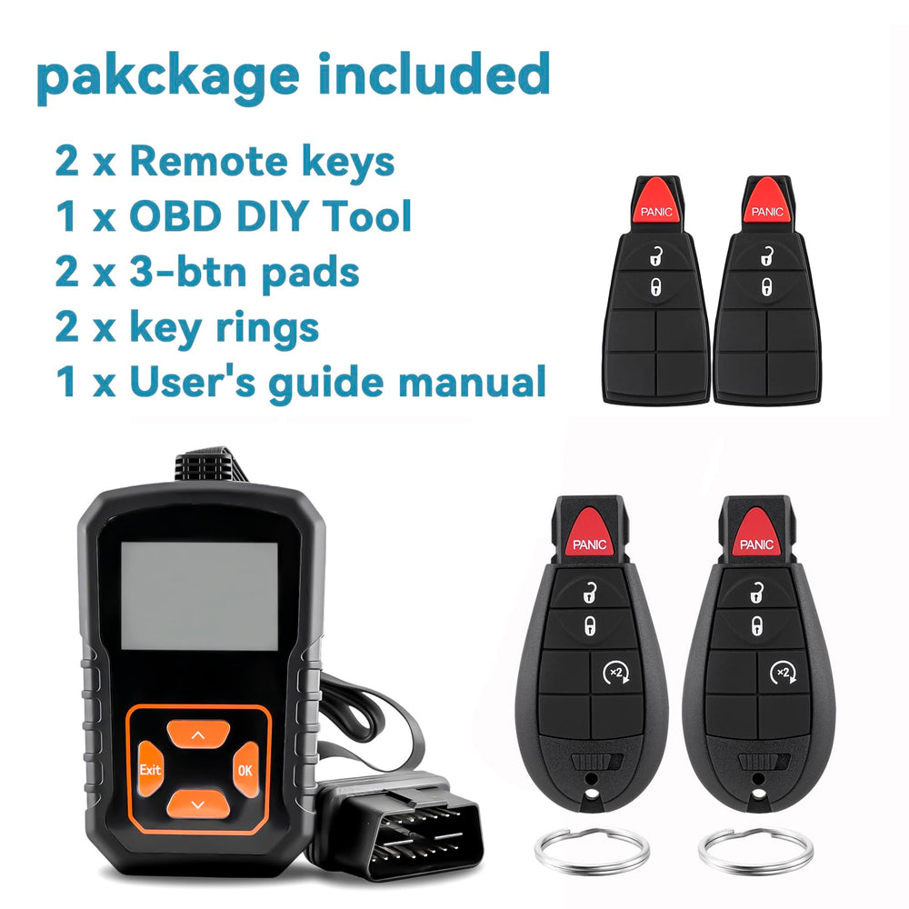 CHIJUIYZKEY two remote fobs kit for convenient sharing