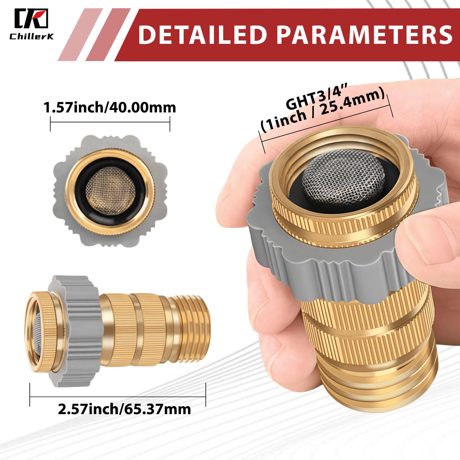 Chillerk lead-free brass regulator close-up emphasizes safe drinking water use