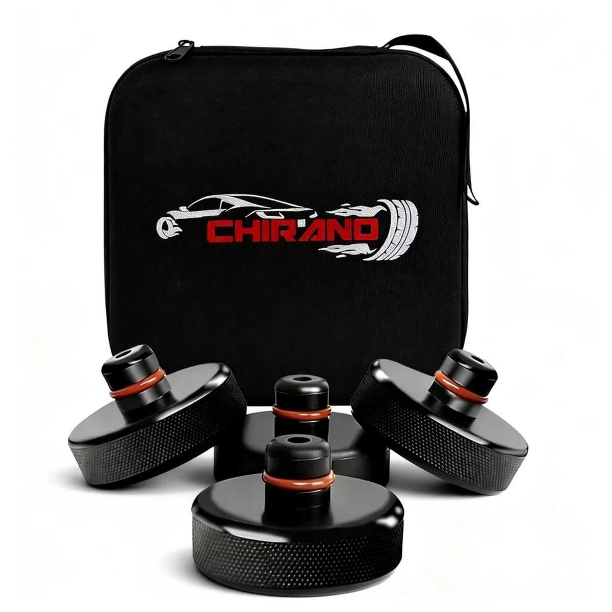 Chirano lifting jack pad set aligns with Tesla jack points for safe lifting