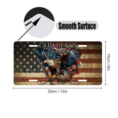 Chroleia USA patriotic front plate with flag for bold vehicle accents.