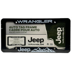 CHROMA Jeep Wrangler license plate frame, officially licensed, built to endure all-weather driving.