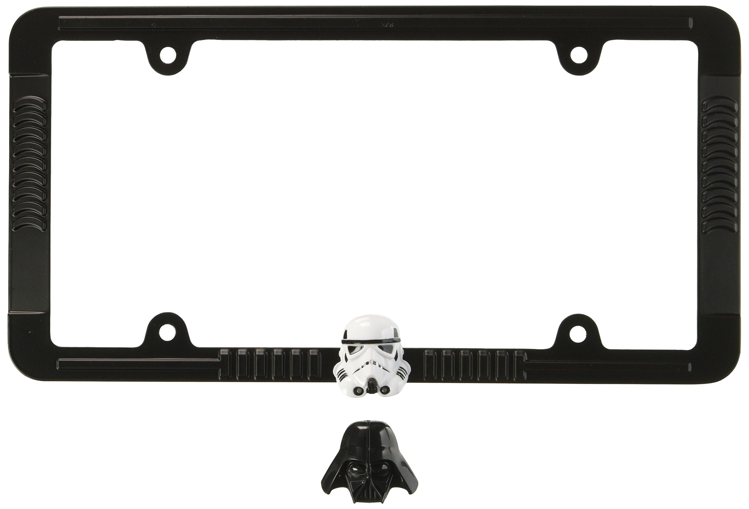 CHROMA Vader & Trooper frame front view with interchangeable helmets for display.
