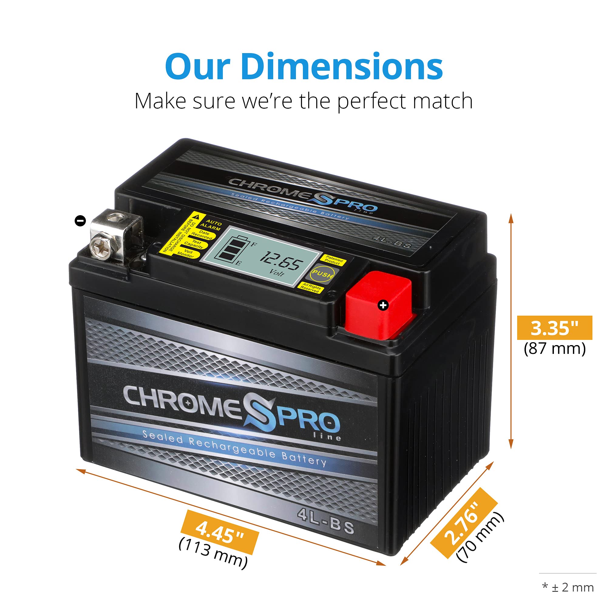 Chrome S Pro iGel YTX4L-BS battery features gel electrolyte for enhanced resilience