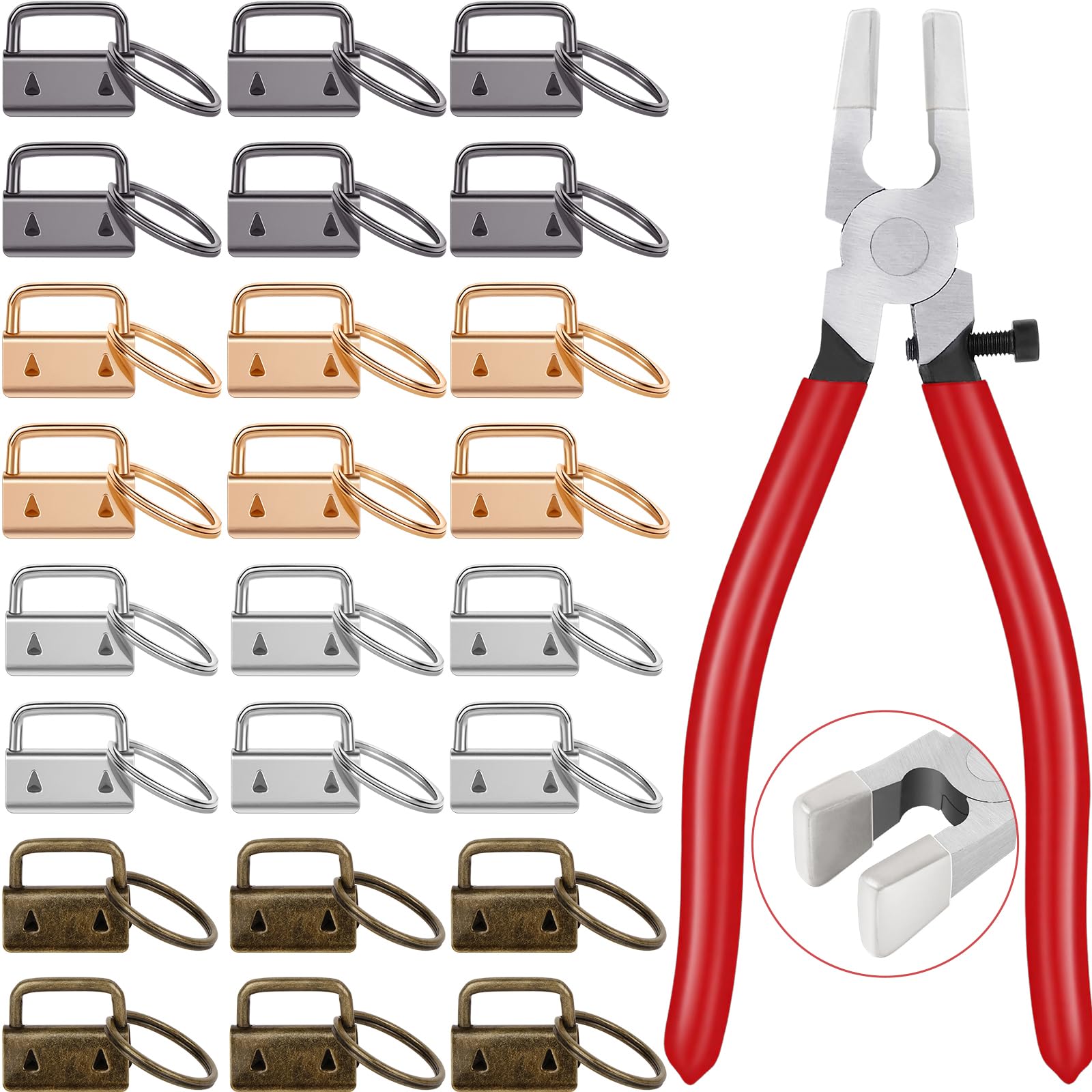ChromLives 1-inch silver key fob hardware for durable DIY keychains.
