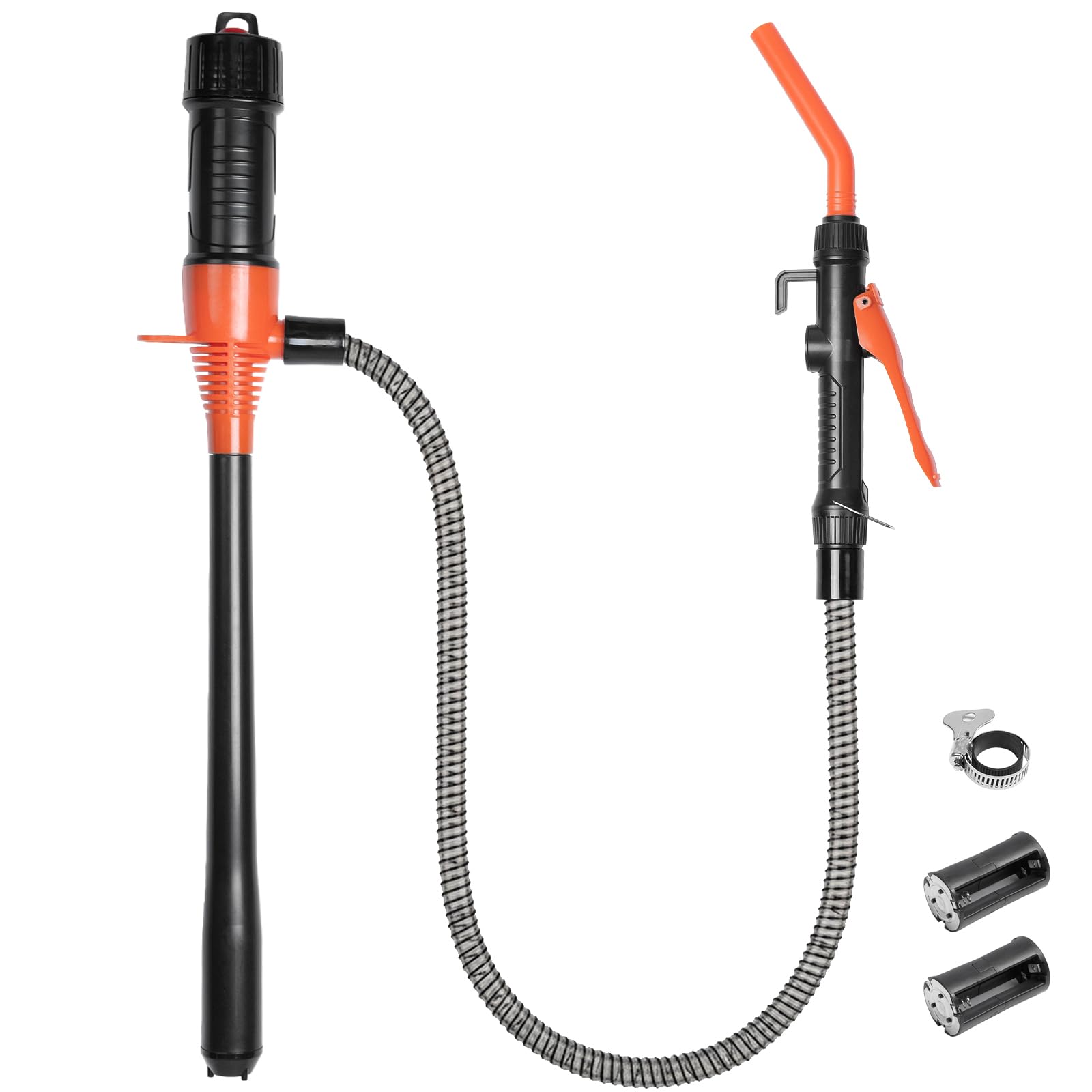 Chufa battery powered transfer pump with flow control nozzle for precise pours