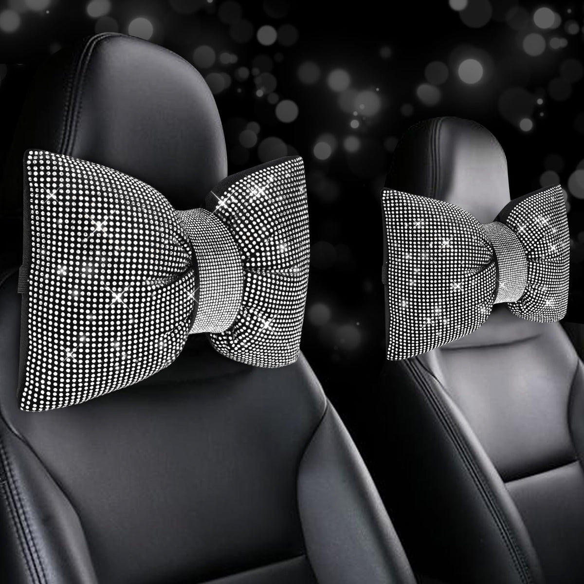 ChuLian bling car pillow with rhinestones for neck support on long drives