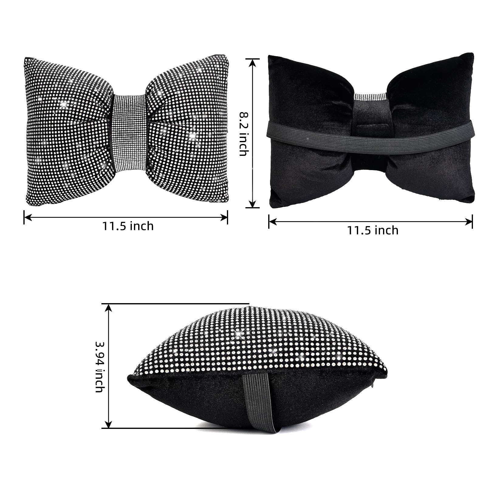 ChuLian white crystal diamonds pillow showcases luxury and practical neck relief