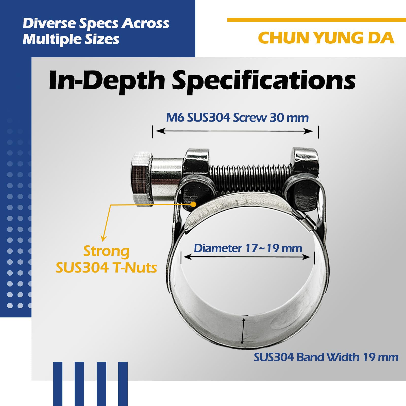 CHUN YUNG DA TT hose-friendly edge prevents hose damage during installation.