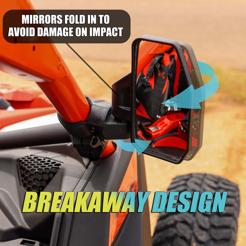 Chupacabra Offroad UTV passenger mirror broad field of view on rough trails