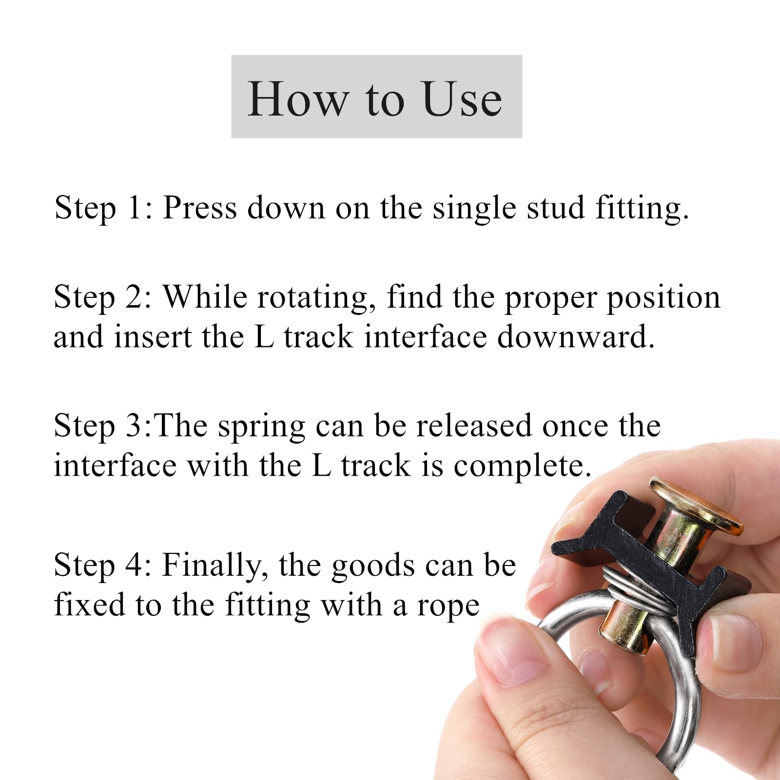 Cididu easy-install L-track bolt simplifies mounting and securing gear.