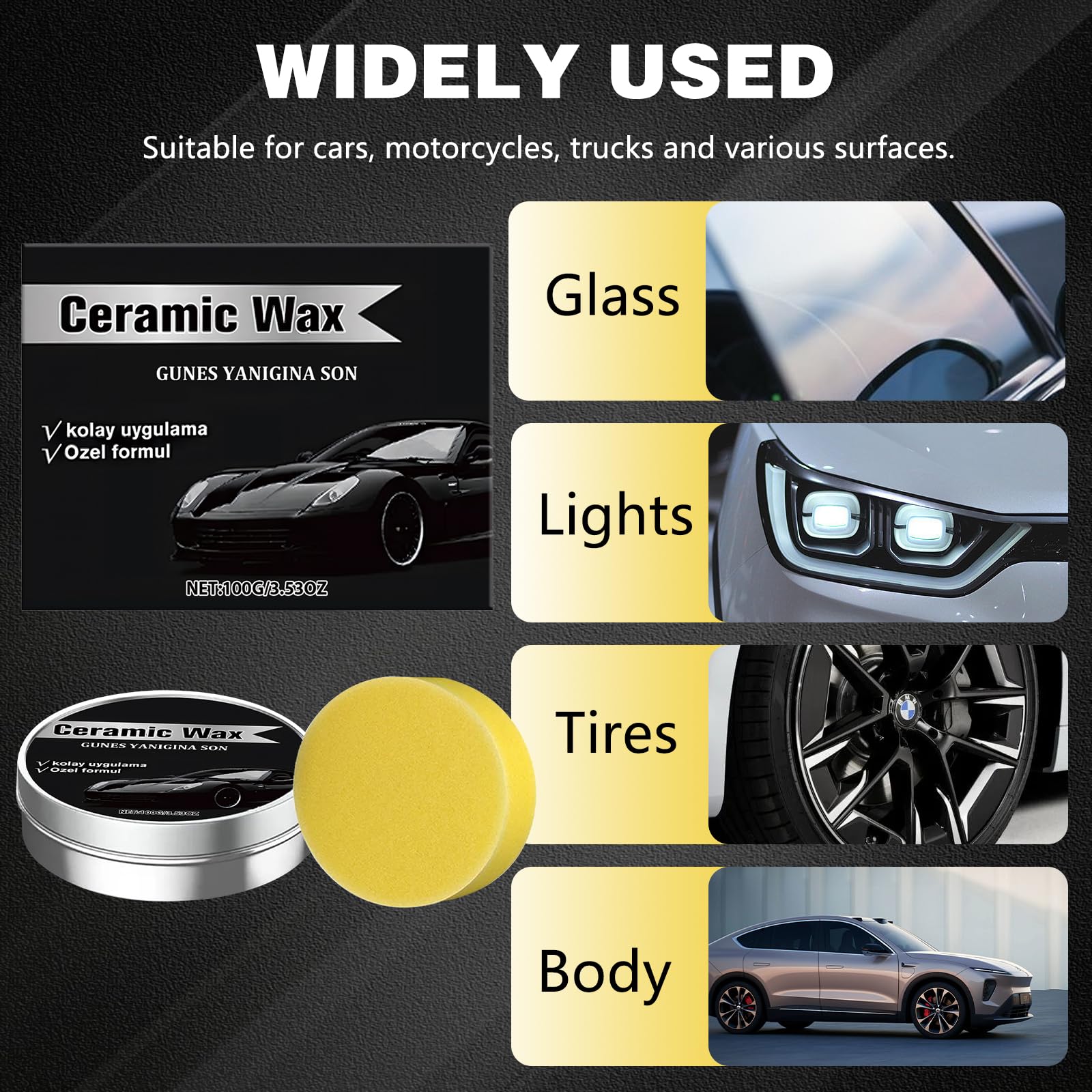 Cijikos Titanium Ceramic Wax Cream suitable for cars, motorcycles, trucks and more