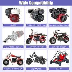 CILOYU 212cc intake pipe in durable metal for long lasting use.