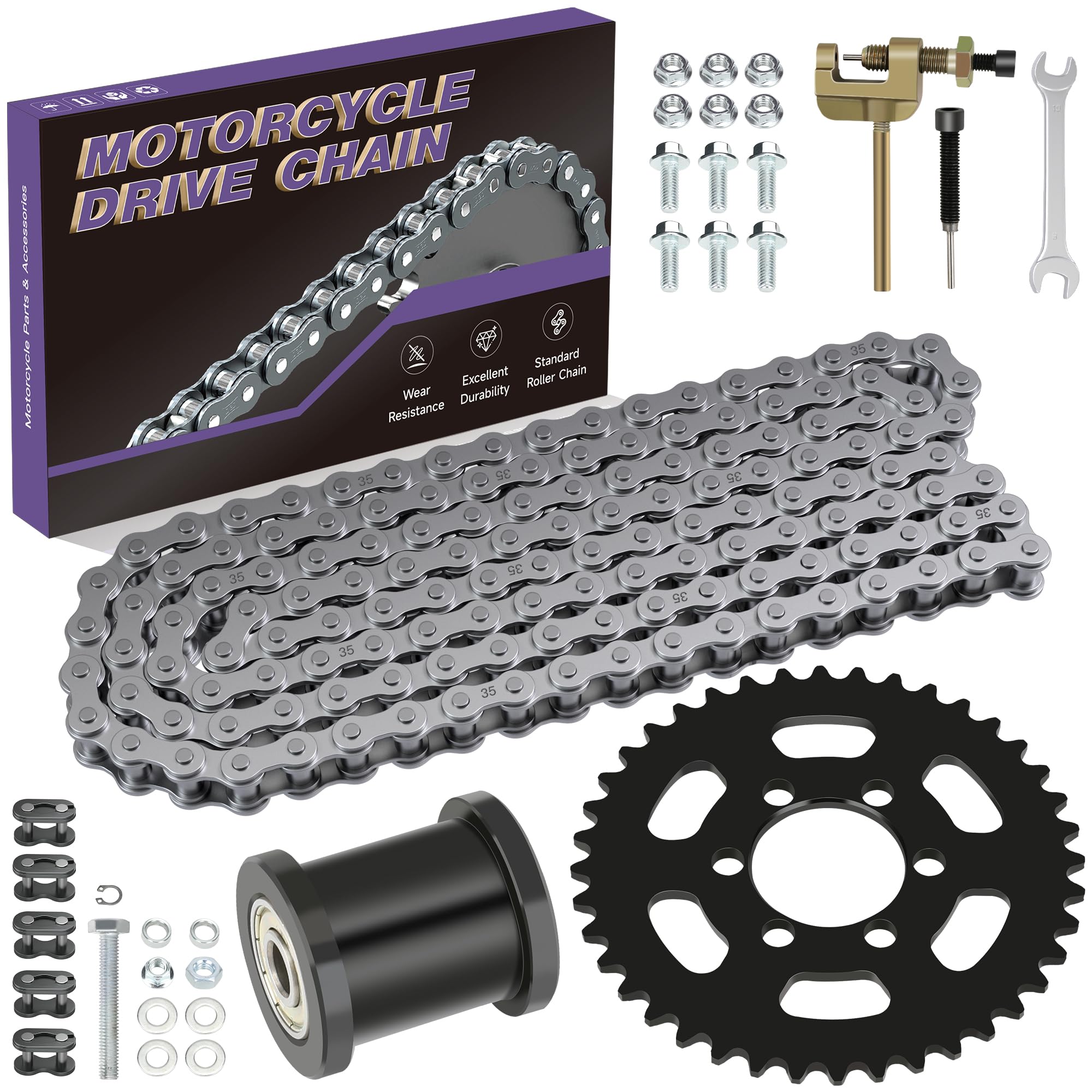 CILOYU 35-chain 140-links kit for secure mini bike chain linkage.