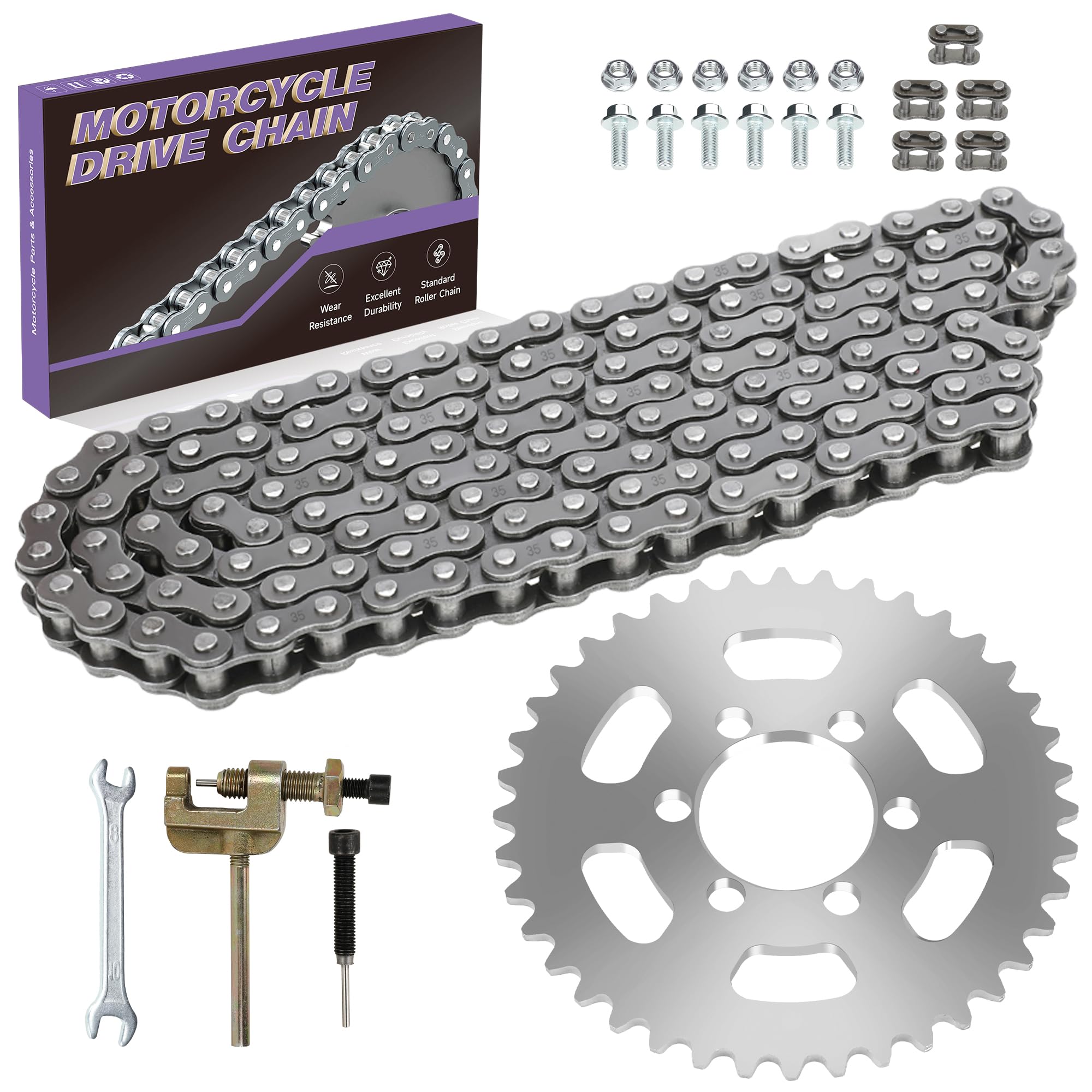 CILOYU 35-chain for mini bike demonstrates secure fitment and smooth power transfer.