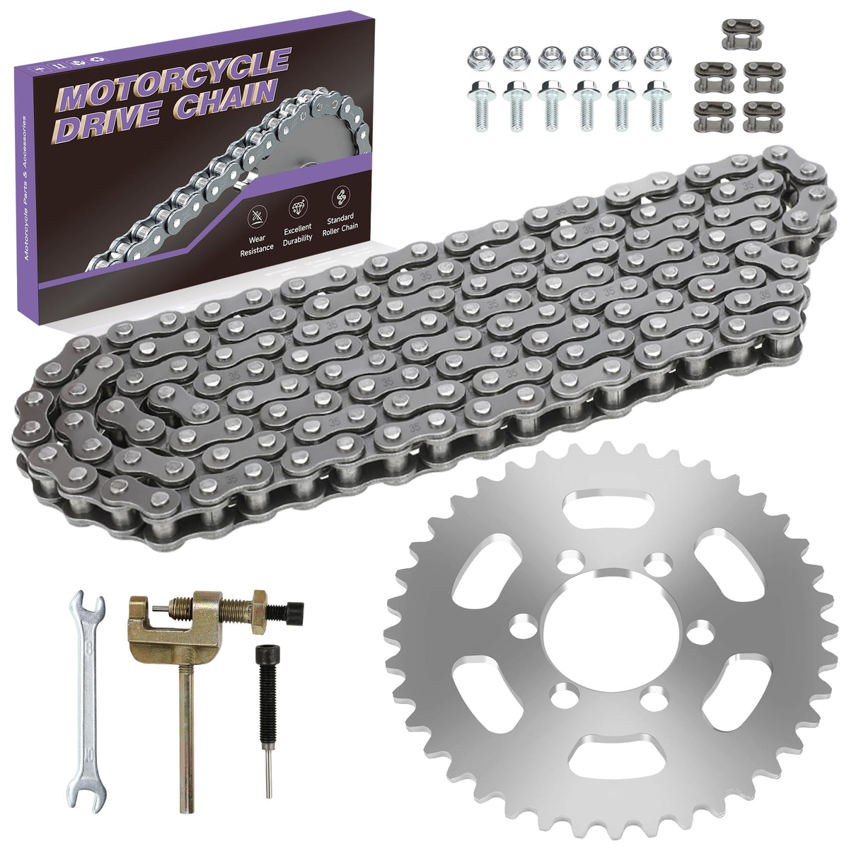 CILOYU 35-chain for mini bike demonstrates secure fitment and smooth power transfer.