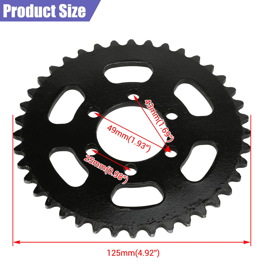 Note: 40T is smaller than original 75T; chain may need shortening