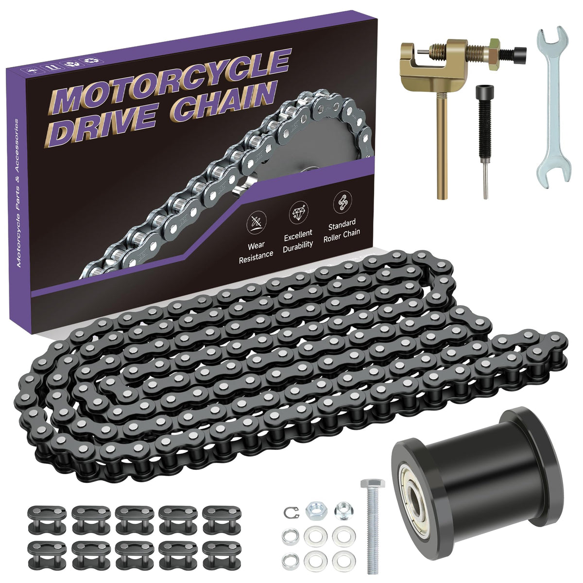 CILOYU 35 chain tensioner front view showing sturdy alloy steel for long lasting use