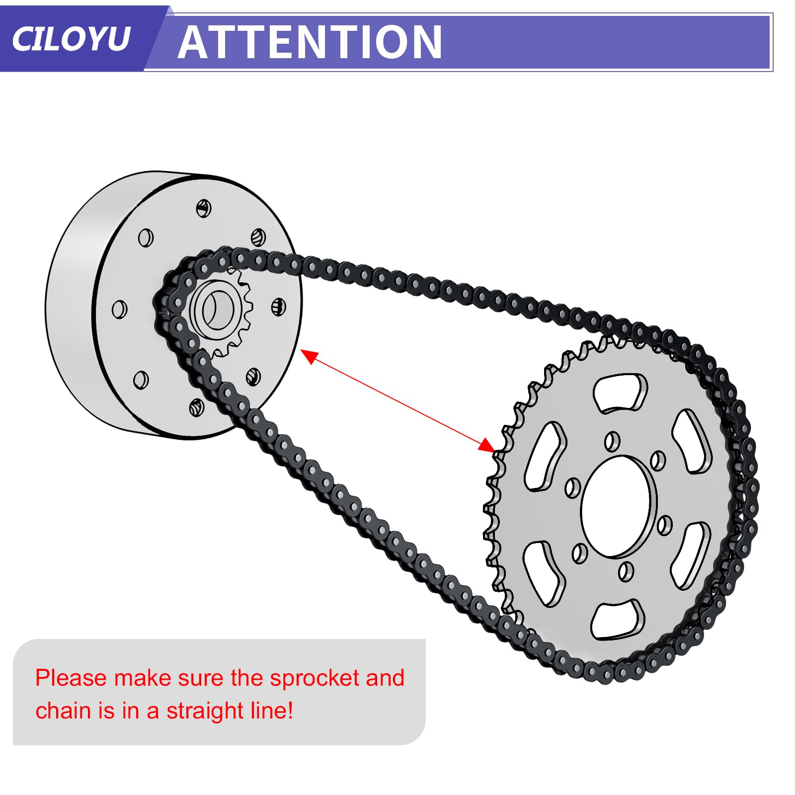 CILOYU 35 chain tensioner installed on Coleman CT100U demonstrates proper alignment