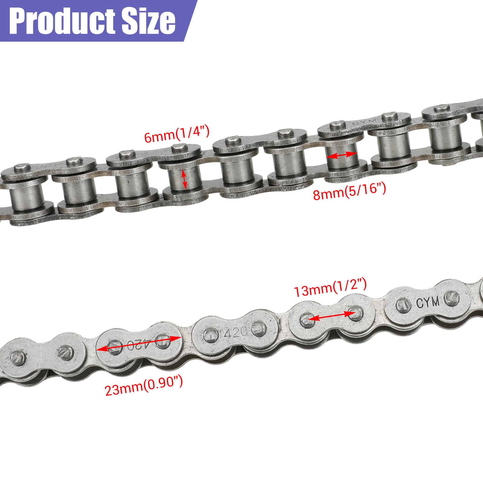 CILOYU 420 chain 32 links shows chain length for 420 system