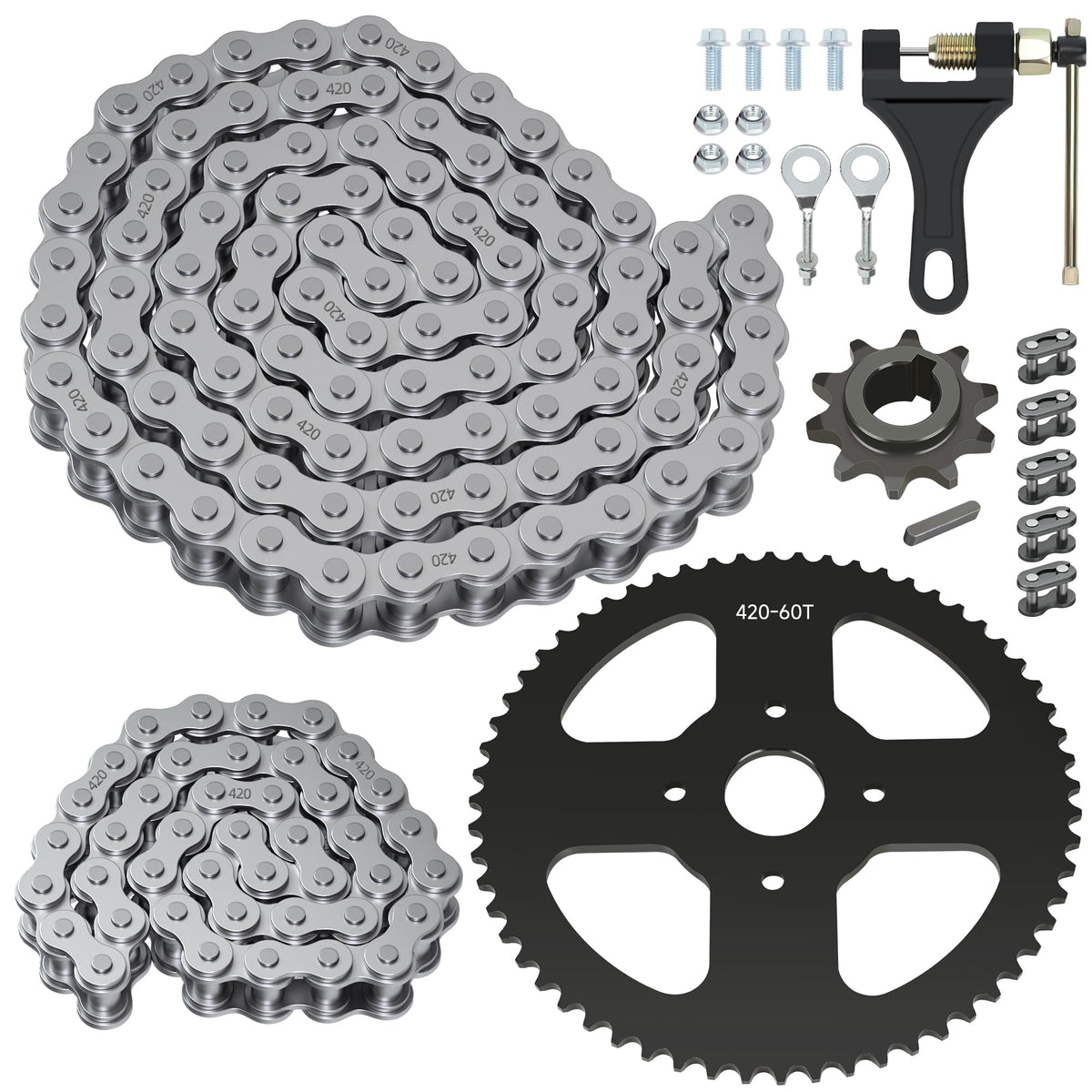 CILOYU 420 chain 60t kit close-up demonstrates rugged durability for off-road use