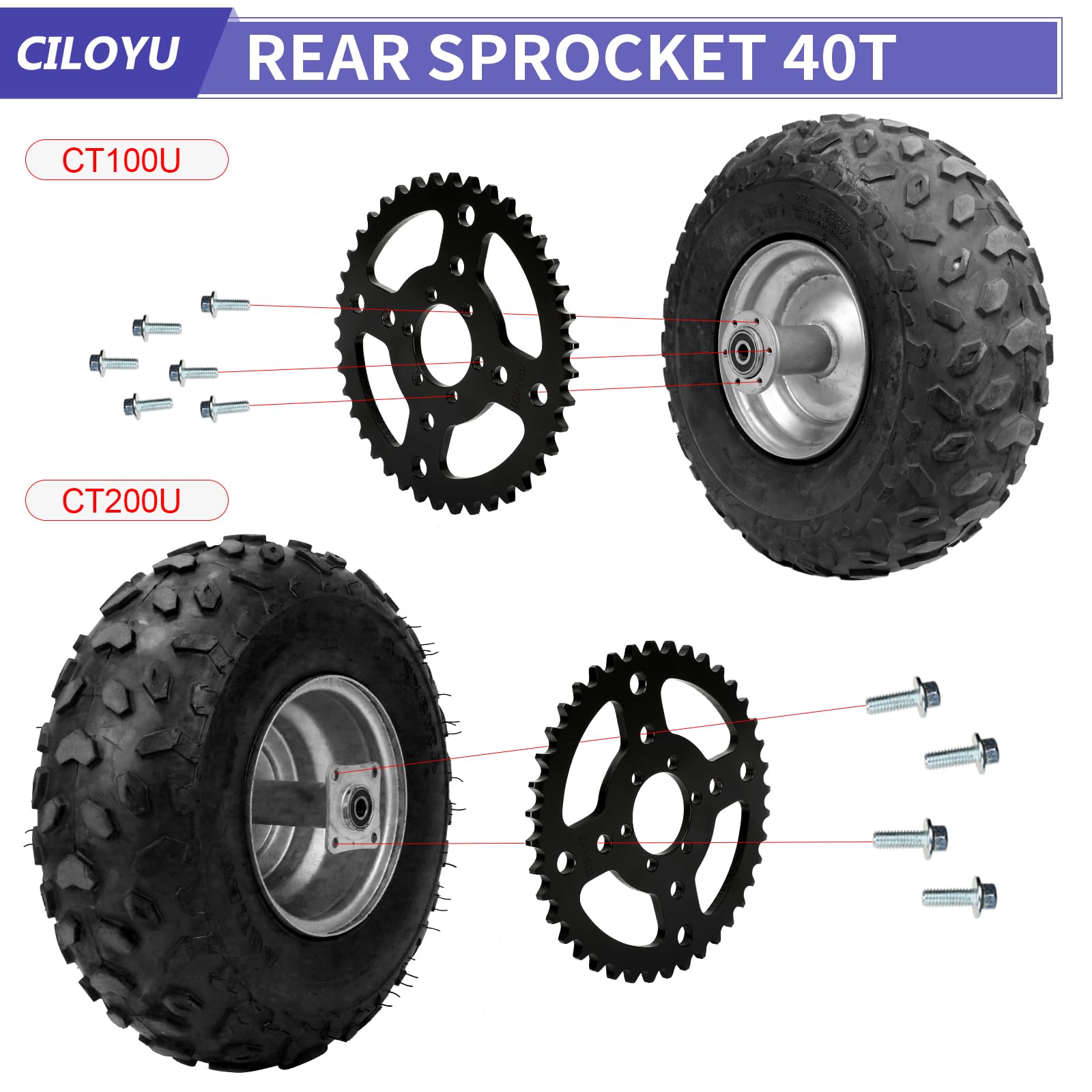 CILOYU 420Sprocket 40T installed on CT200U for improved take-off torque.