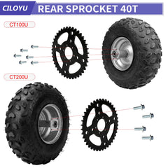 CILOYU 420Sprocket 40T installed on CT200U for improved take-off torque.