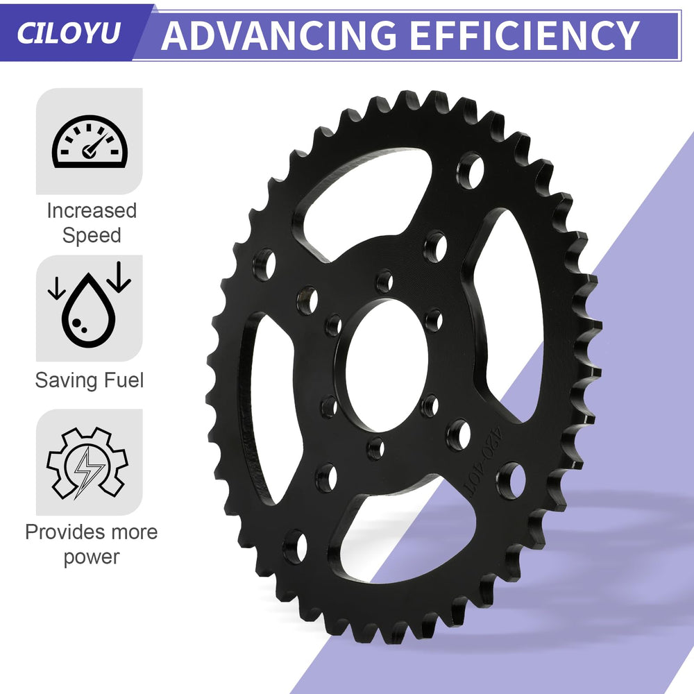 CILOYU 420Sprocket 40T packaging includes master links and hardware.