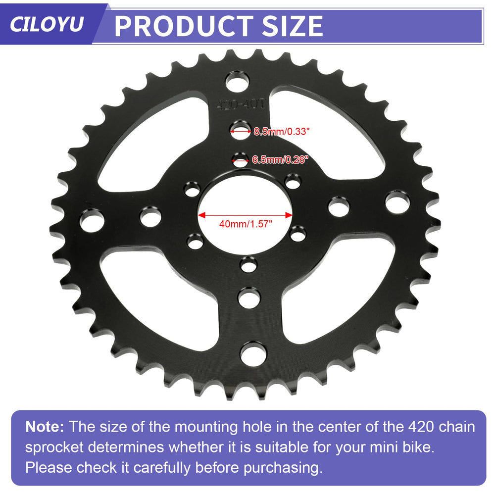CILOYU 420Sprocket 40T with precision teeth for smooth engagement.