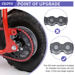 CILOYU 420Sprocket 40T six mounting holes enable broad compatibility.
